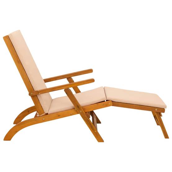 ComfortXL - Transat bois acacia massif jardin terrasse inclinable repose-pieds 55x146x91cm marron - ComfortXL Outdoor Living - Image 6