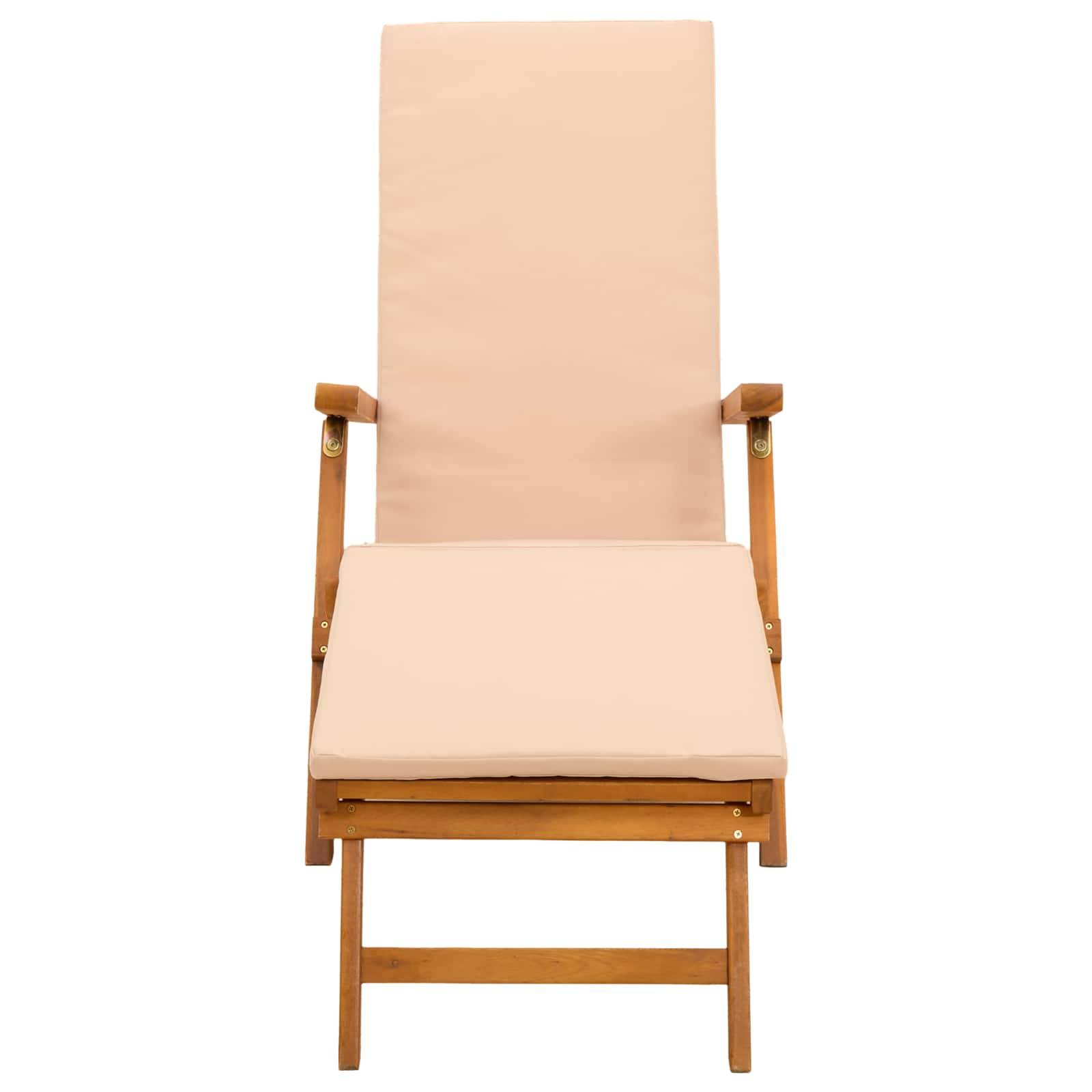 ComfortXL - Transat bois acacia massif jardin terrasse inclinable repose-pieds 55x146x91cm marron - ComfortXL Outdoor Living - Image 5