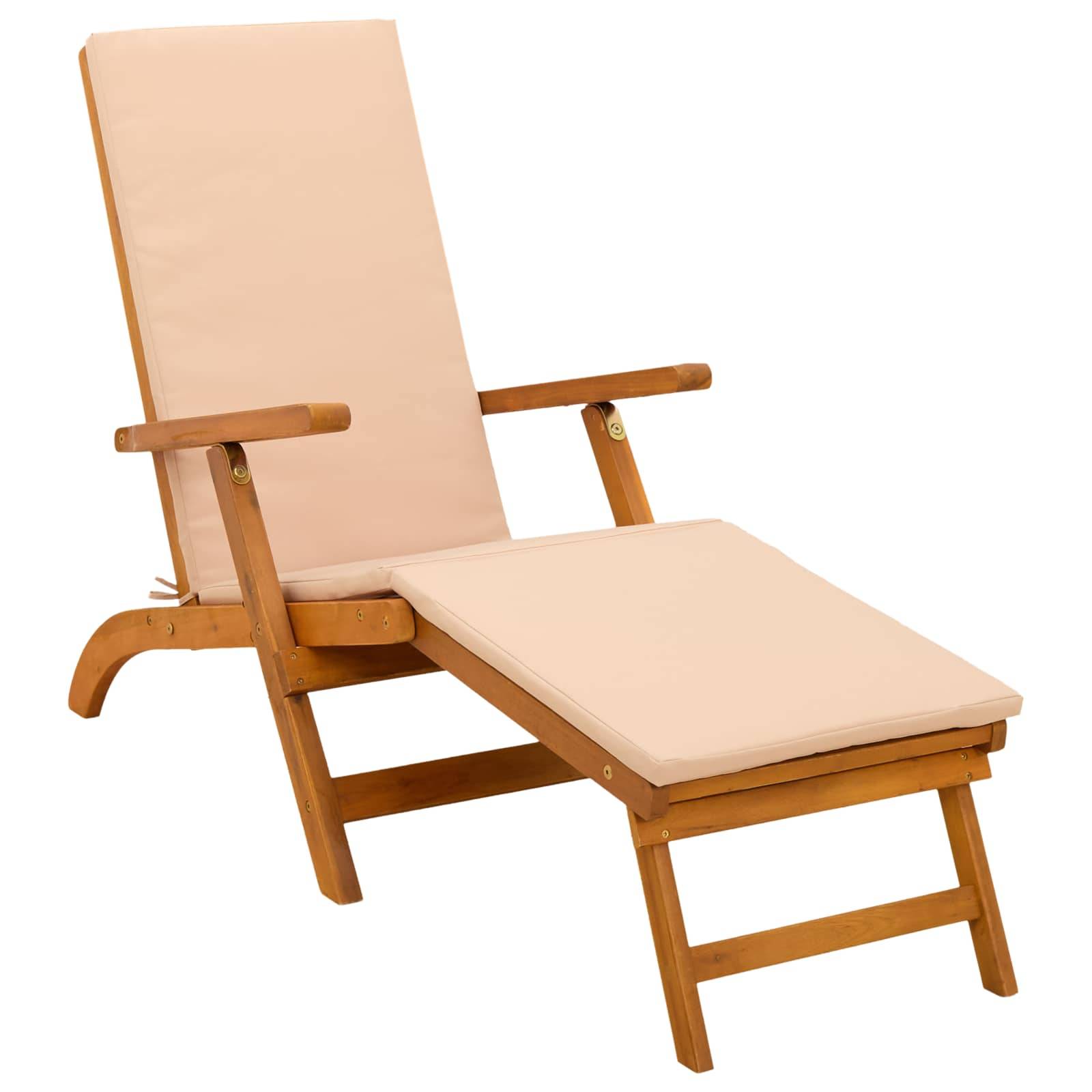 ComfortXL - Transat bois acacia massif jardin terrasse inclinable repose-pieds 55x146x91cm marron - ComfortXL Outdoor Living - Image 2