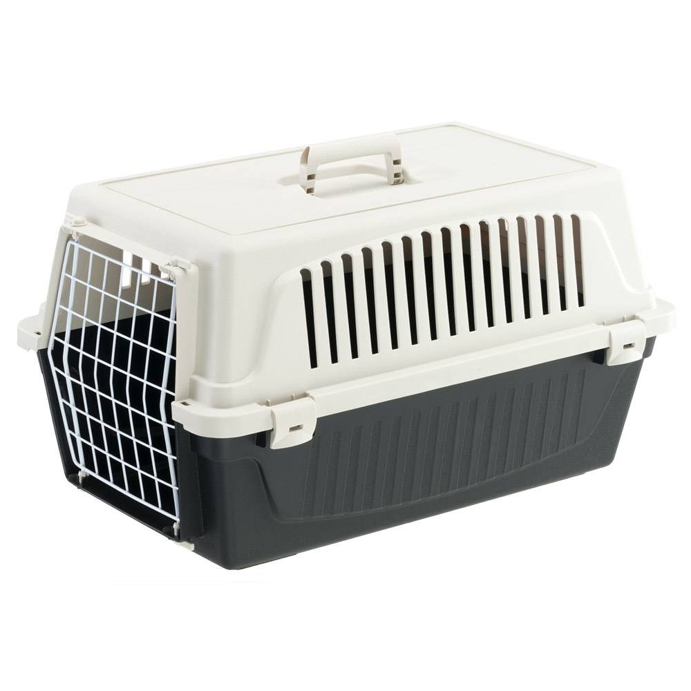 Ferplast - Ferplast Caisse de Transport Chat, Cage de Transport pour Chiens Petits et Chats jusqu'à 8 Kg, Porte en Fer Plastifié, Fentes d'aération, 37 x 58 x h - Image 1
