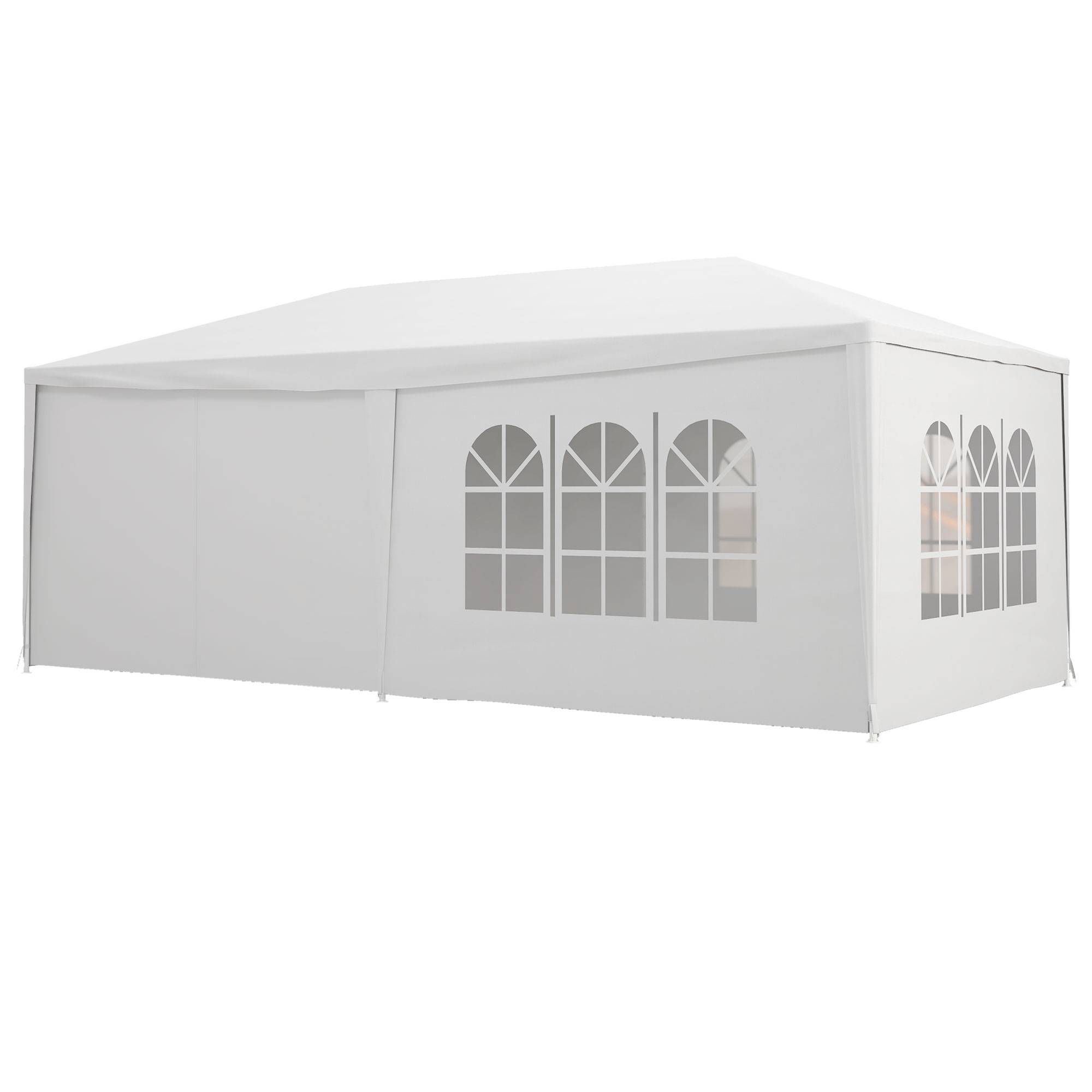 Tente de Réception Métal Fêtes Extérieures Parois Amovibles 6x3m Blanc - ComfortXL Outdoor Living - Image 2