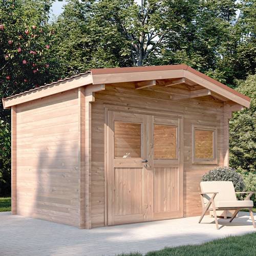 Studio de jardin LANTENAY 12m² - Bois Douglas épaisseur 55mm - Porte & fenêtres bois - Toiture Bacacier avec voliges ss toiture - MON CHALET DE JARDIN - Image 1