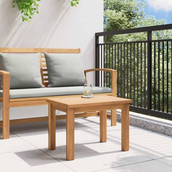 Table basse bois de teck massif marron 50 x 35 x 36 cm - PANGIVO - Image 4