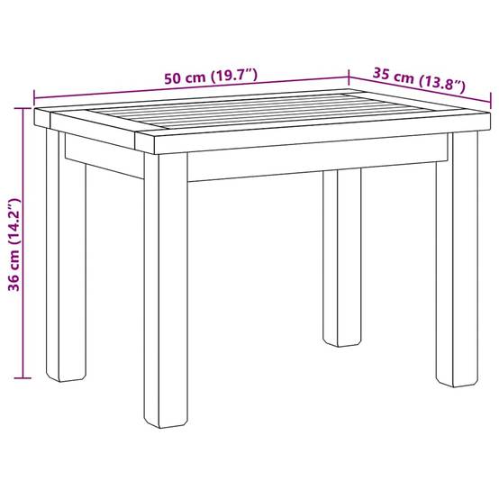 Table basse bois de teck massif marron 50 x 35 x 36 cm - PANGIVO - Image 8