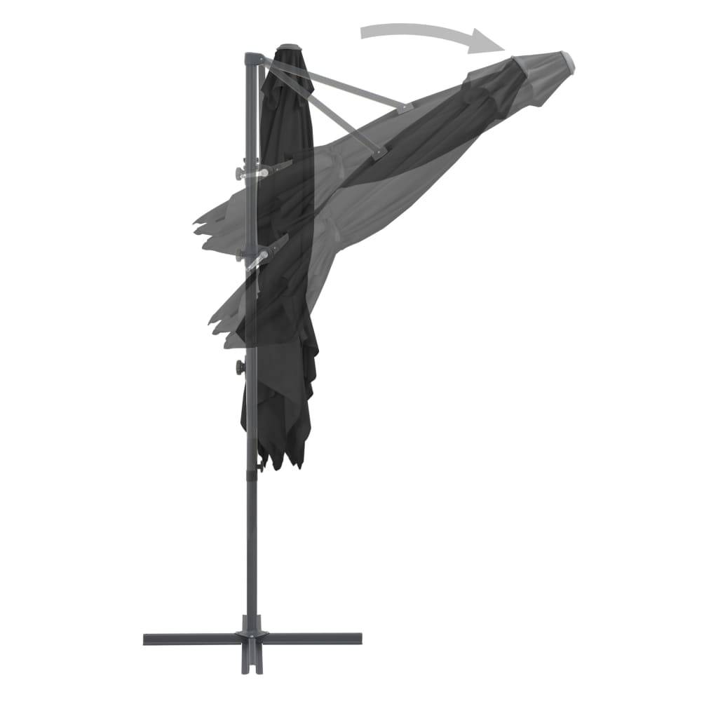 Helloshop26 - Parasol meuble de jardin en porte-à-faux avec mât en acier 250 x 250 cm anthracite - Image 5