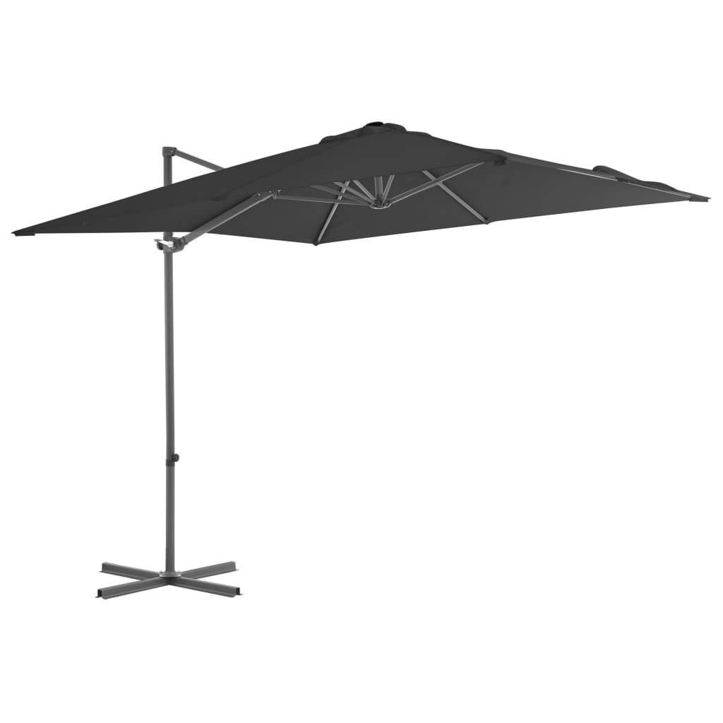 Helloshop26 - Parasol meuble de jardin en porte-à-faux avec mât en acier 250 x 250 cm anthracite - Image 1