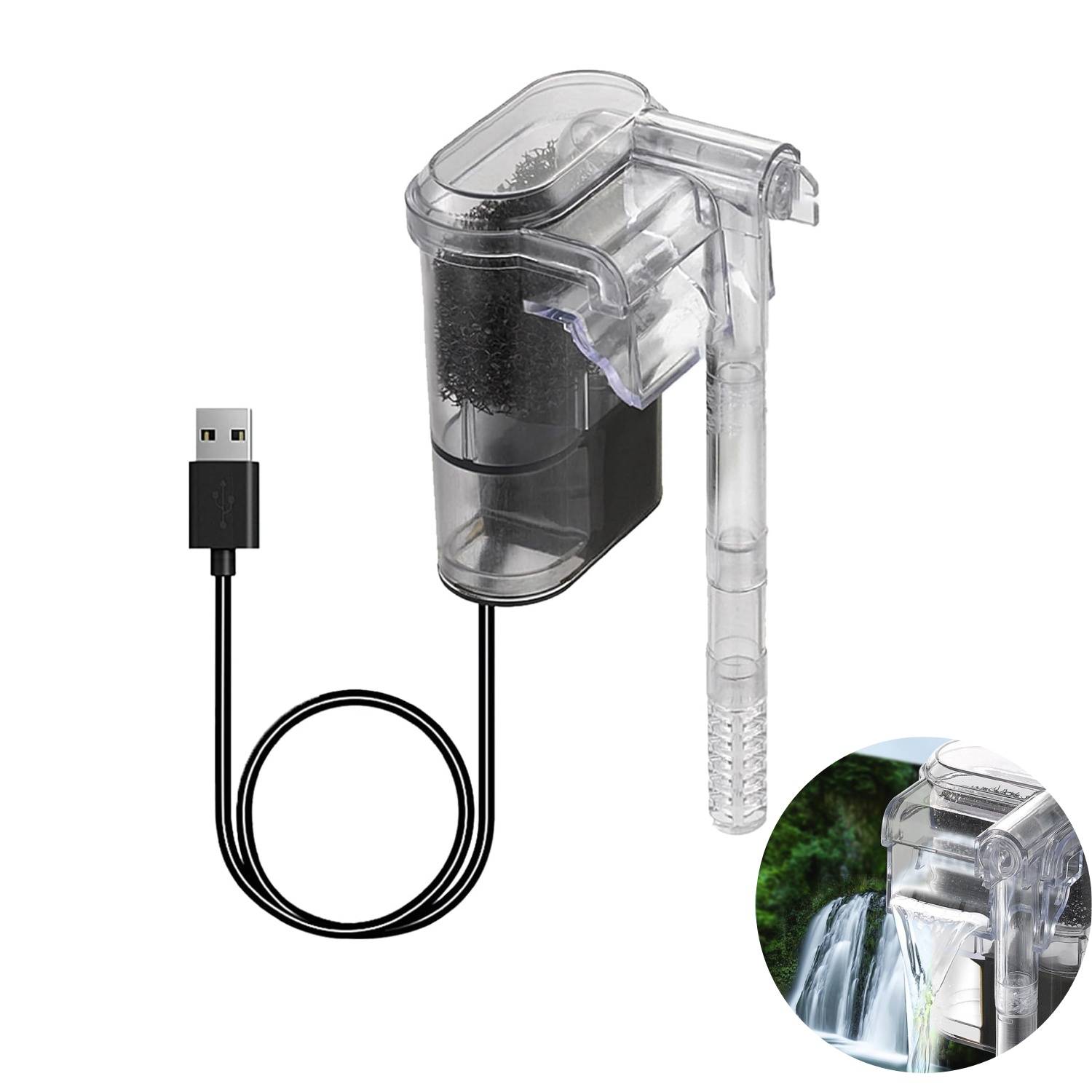 DtopbuyAge - Filtre Cascade USB Silencieux & Réglable pour Aquarium DtopbuyAge