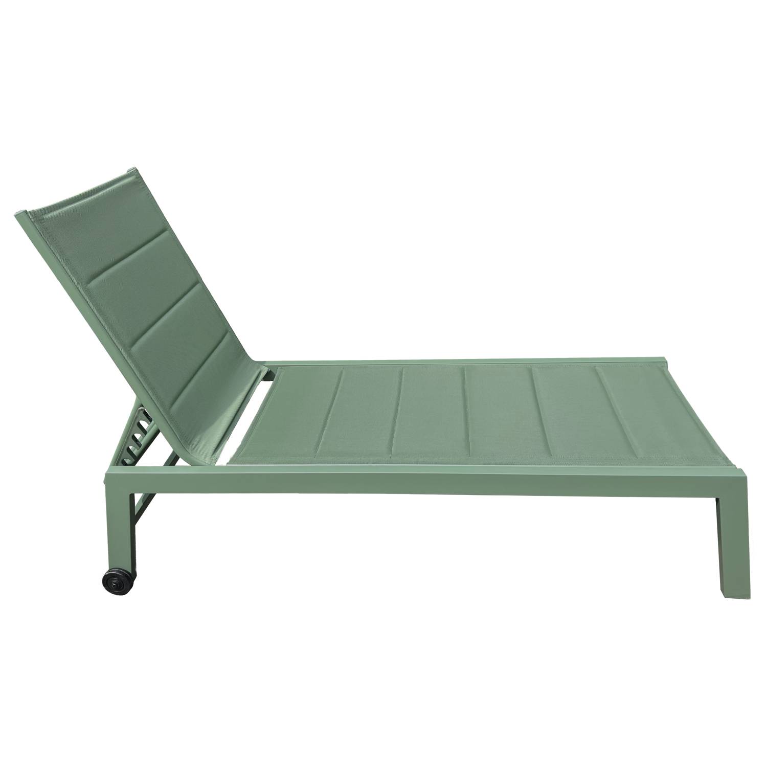 Happy Garden - Lot de 2 bains de soleil BARBADOS en textilène vert sauge - aluminium vert sauge - HAPPY GARDEN - Image 2