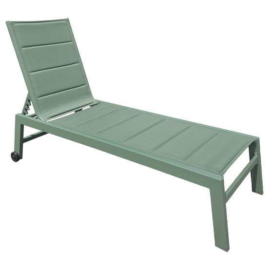 Happy Garden - Lot de 2 bains de soleil BARBADOS en textilène vert sauge - aluminium vert sauge - HAPPY GARDEN - Image 8