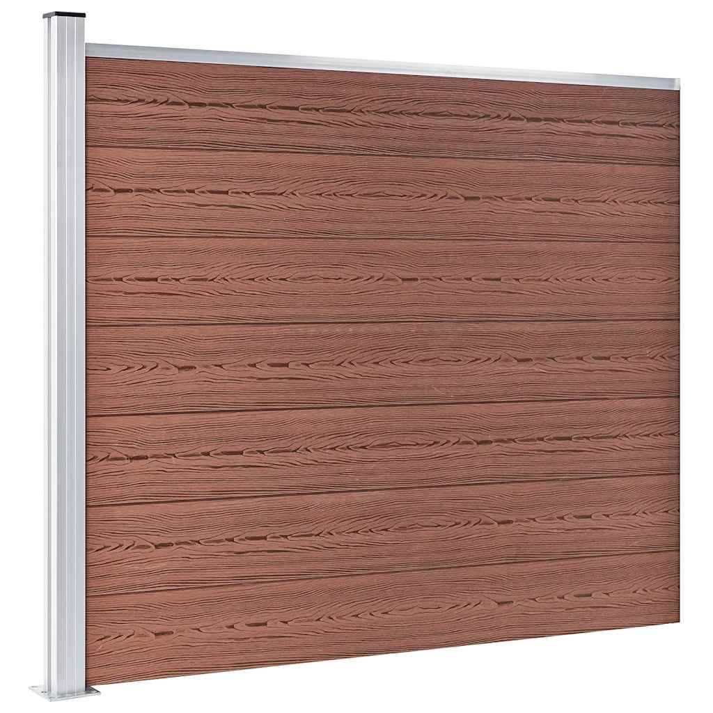 Ensemble de panneau de clôture WPC Marron 353 x 146 cm - PANGIVO - Image 3