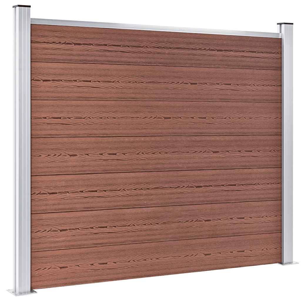 Ensemble de panneau de clôture WPC Marron 353 x 146 cm - PANGIVO - Image 4