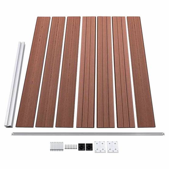 Ensemble de panneau de clôture WPC Marron 353 x 146 cm - PANGIVO - Image 6