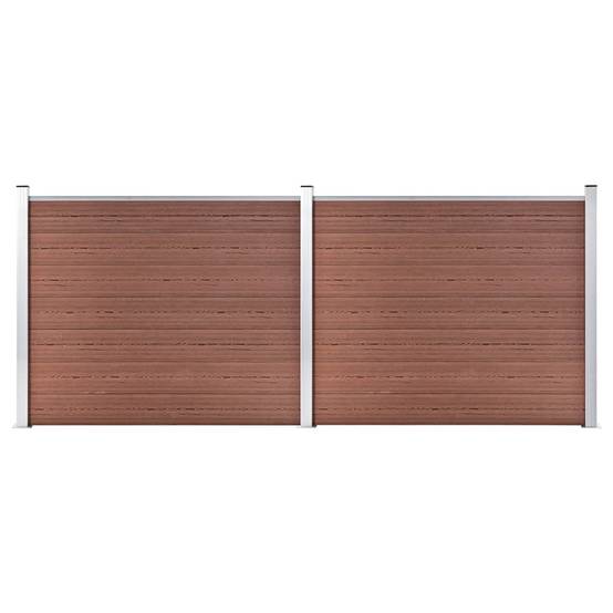 Ensemble de panneau de clôture WPC Marron 353 x 146 cm - PANGIVO - Image 1