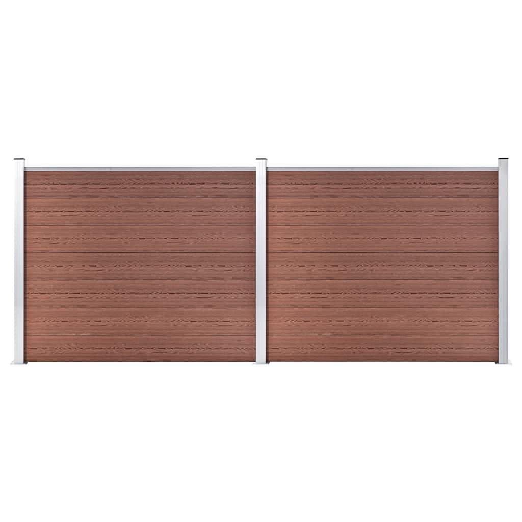 Ensemble de panneau de clôture WPC Marron 353 x 146 cm - PANGIVO - Image 1