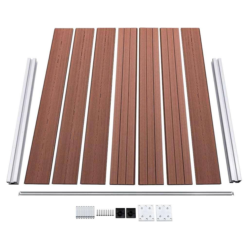Ensemble de panneau de clôture WPC Marron 353 x 146 cm - PANGIVO - Image 5