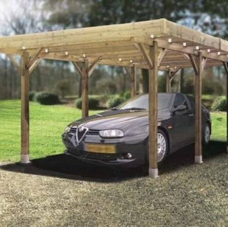 Carport base 5x5 , Ancrage Aucun, Panneaux de toit Pvc - Image 1