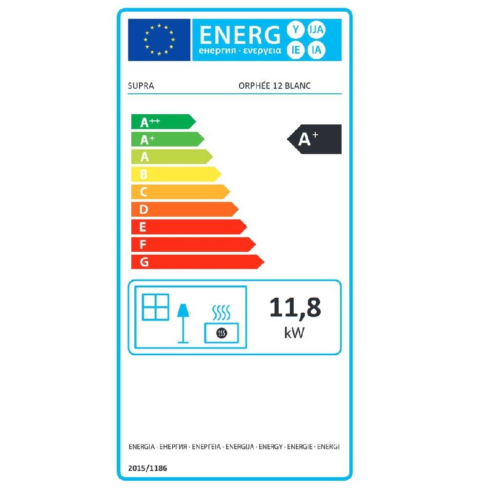 Supra - Poêle à granulés de bois 11.9kw blanc ORPHEE 12 BLANC Supra - Image 2