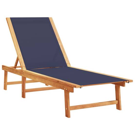 Maison Chic - Bain de soleil - Transat - Chaise longue bleu bois d'acacia solide et textilène - MEUBLE PRO - Image 1