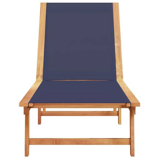 Maison Chic - Bain de soleil - Transat - Chaise longue bleu bois d'acacia solide et textilène - MEUBLE PRO - Image 3