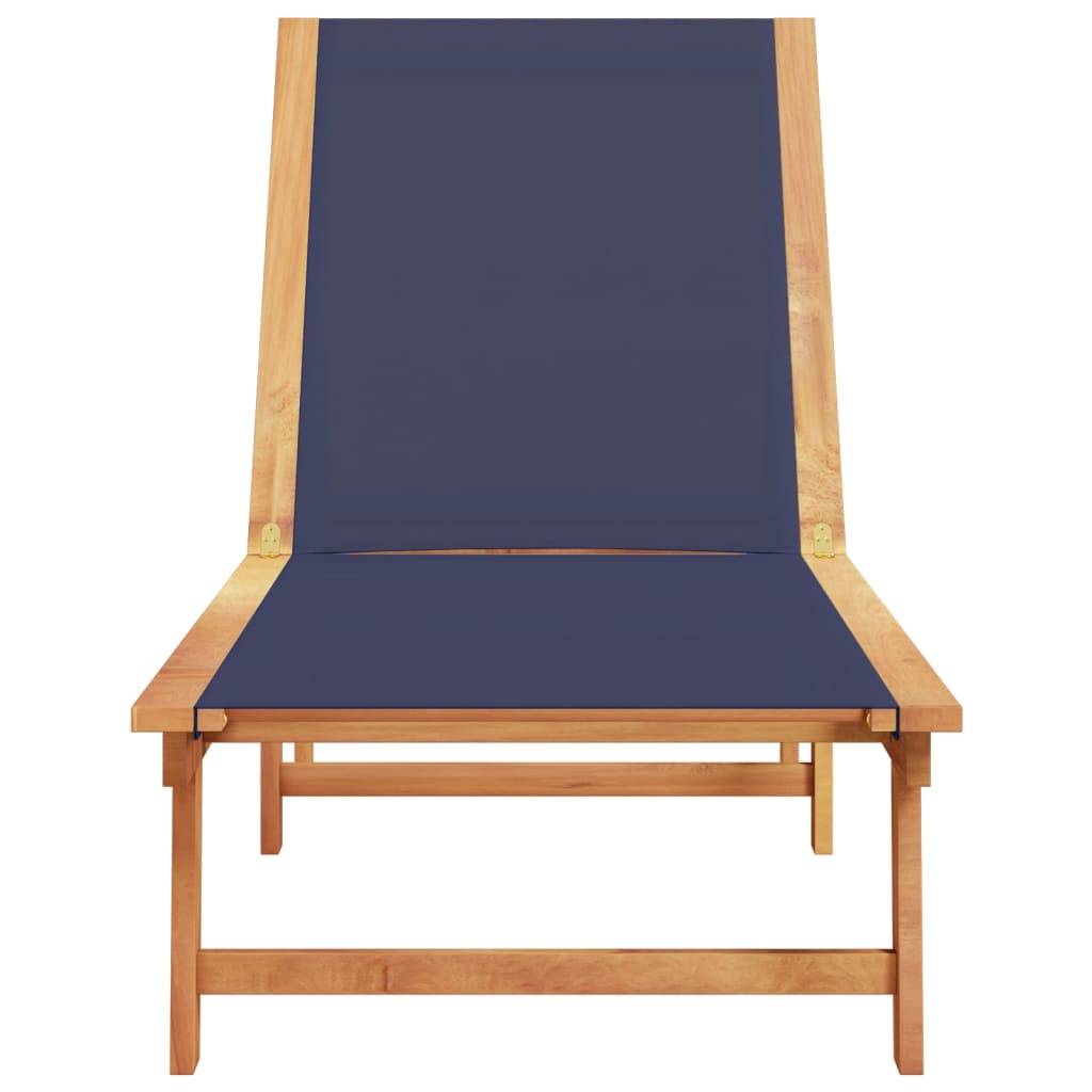 Maison Chic - Bain de soleil - Transat - Chaise longue bleu bois d'acacia solide et textilène - MEUBLE PRO - Image 3