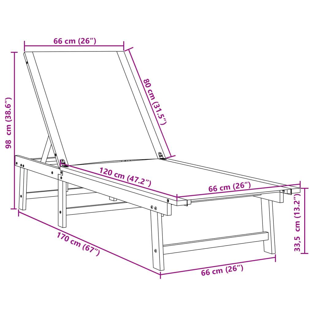 Maison Chic - Bain de soleil - Transat - Chaise longue bleu bois d'acacia solide et textilène - MEUBLE PRO - Image 10