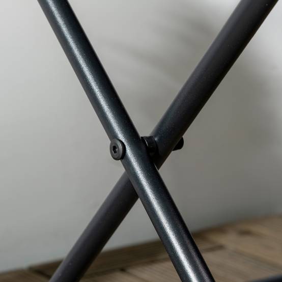 ComfortXL - Table d'appoint pliante balcon acier résine tressée compacte 40cm noir - ComfortXL Outdoor Living - Image 10