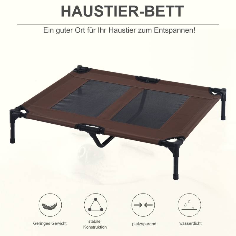 Lit de camp surélevé pour chien extérieur 92 x 76 x 18 cm métal et textilène - PANGIVO - Image 8