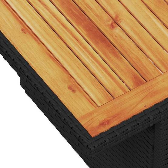 Salon de jardin 6 places avec accoudoirs en résine tressée et bois table relevable Noir – ComfortXL Outdoor Living - Image 9