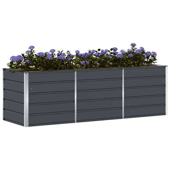 ComfortXL - Carré Potager Surélevé XXL Acier Très Grande Capacité Jardin 240x80x75 cm Anthracite - ComfortXL Outdoor Living - Image 3