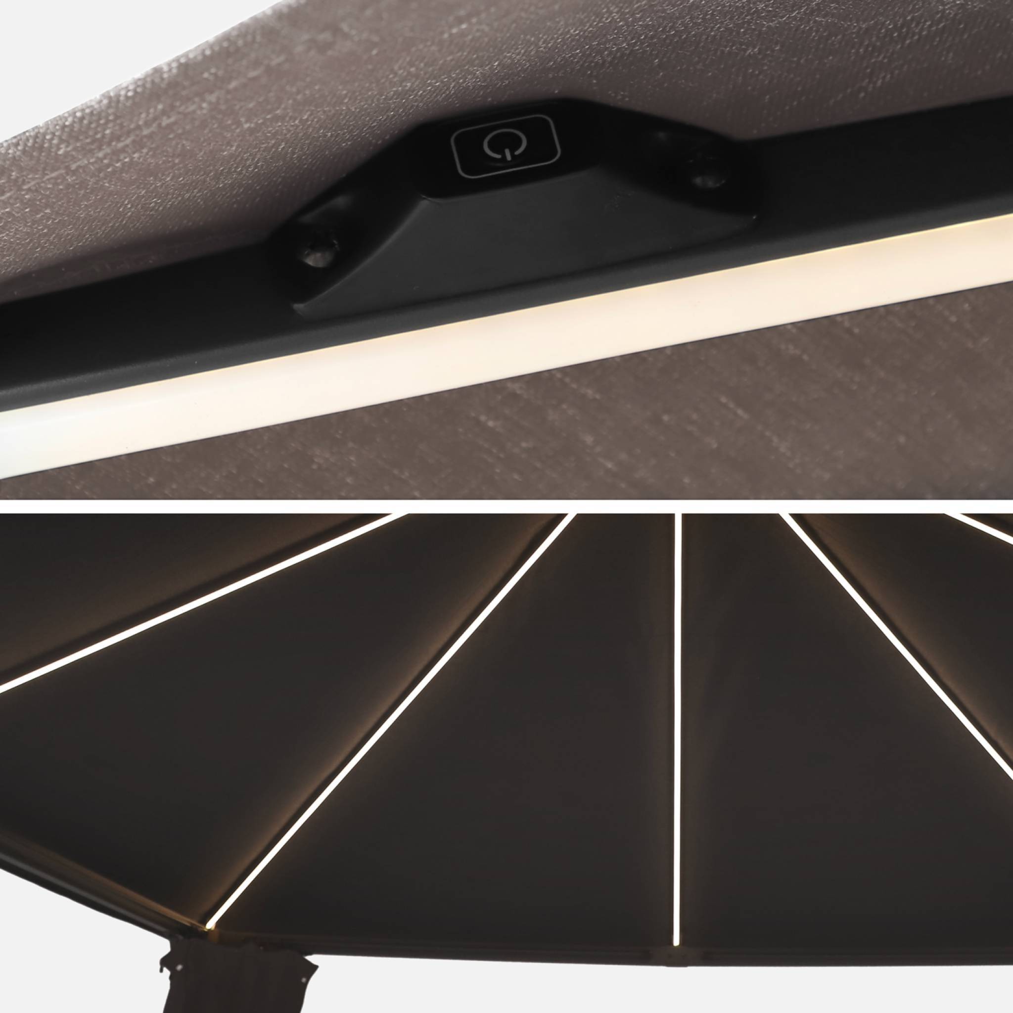 sweeek - Tonnelle 4x3m aluminium effet bois avec rideaux et led beige - Veluna | sweeek - Image 6