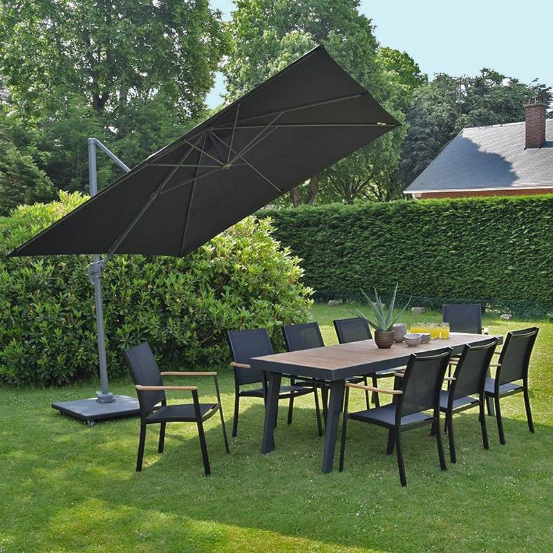 Parasol déporté noir 3x3 m Celestia - Gecko Jardin - Image 1