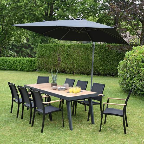 Parasol déporté noir 3x3 m Celestia - Gecko Jardin - Image 5