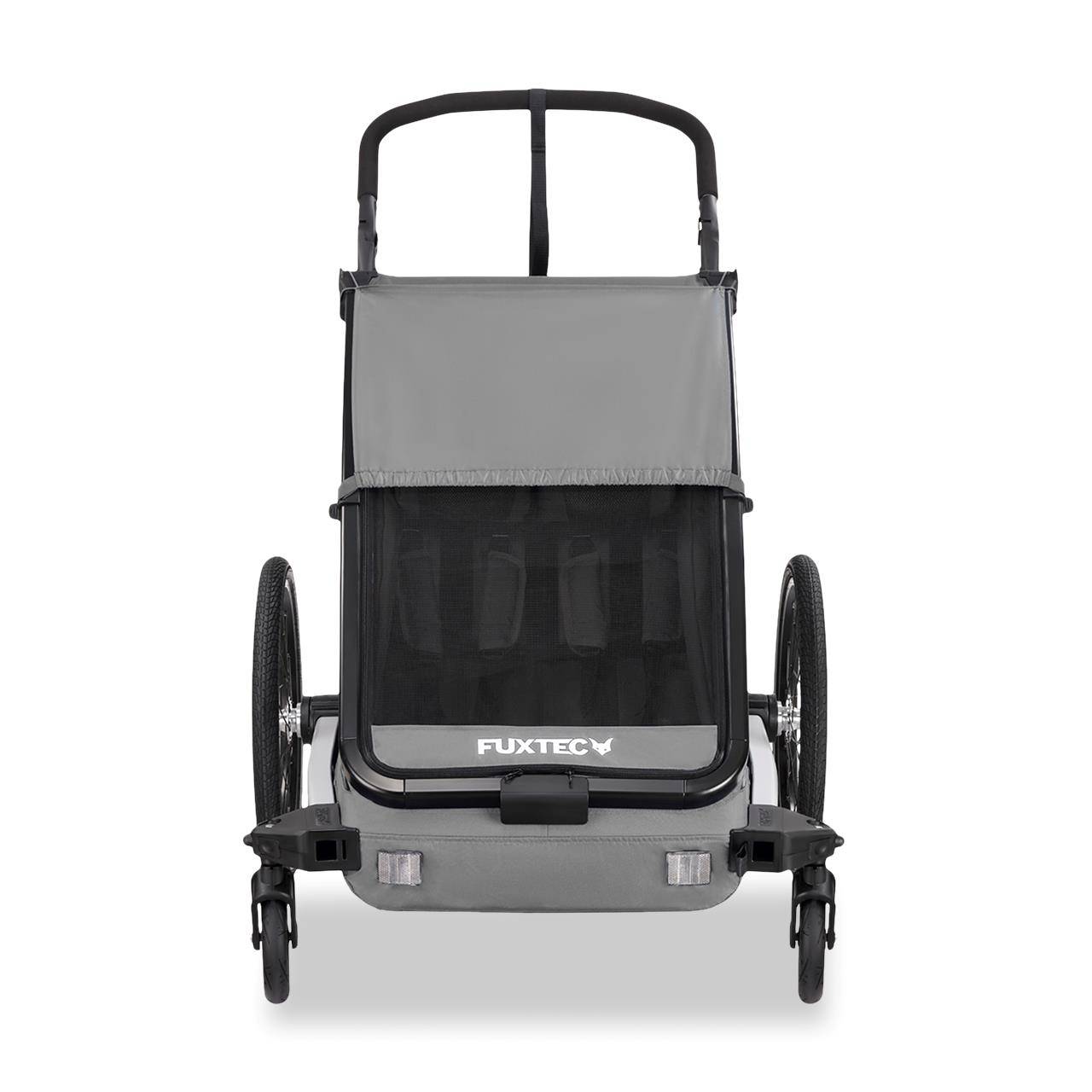 FUXTEC - Remorque vélo gris - FUXTEC Sport Cruiser - charge max. 45kg, 2 ceintures 5 points, Enfants Poussette Pliable - Image 6