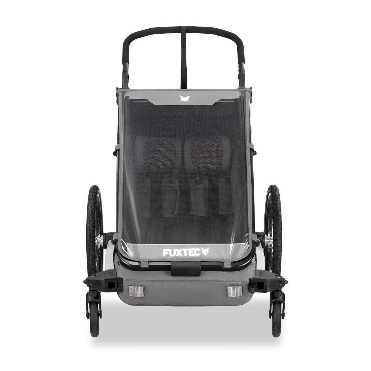 FUXTEC - Remorque vélo gris - FUXTEC Sport Cruiser - charge max. 45kg, 2 ceintures 5 points, Enfants Poussette Pliable - Image 7