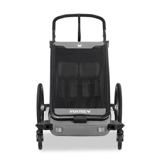 FUXTEC - Remorque vélo gris - FUXTEC Sport Cruiser - charge max. 45kg, 2 ceintures 5 points, Enfants Poussette Pliable - Image 5