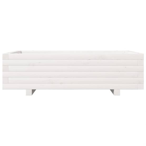Maison Chic - Jardinière | Pot de fleurs | Cache-pot | Bac à fleurs blanc 90x60x26,5 cm bois de pin massif - Image 5