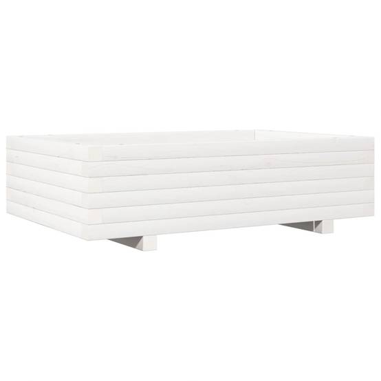 Maison Chic - Jardinière | Pot de fleurs | Cache-pot | Bac à fleurs blanc 90x60x26,5 cm bois de pin massif - Image 1