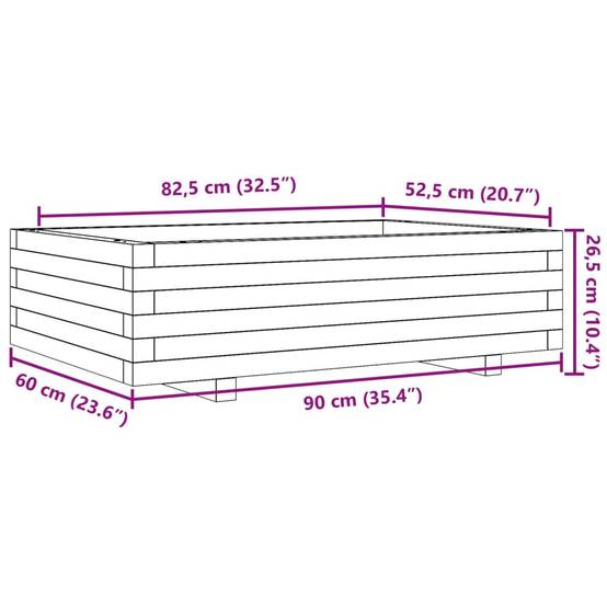 Maison Chic - Jardinière | Pot de fleurs | Cache-pot | Bac à fleurs blanc 90x60x26,5 cm bois de pin massif - Image 10