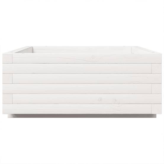 Maison Chic - Jardinière | Pot de fleurs | Cache-pot | Bac à fleurs blanc 90x60x26,5 cm bois de pin massif - Image 6