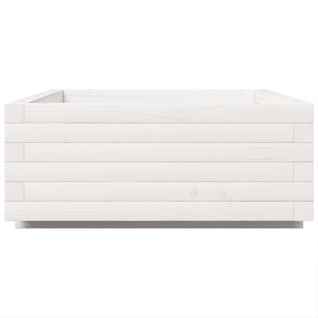 Maison Chic - Jardinière | Pot de fleurs | Cache-pot | Bac à fleurs blanc 90x60x26,5 cm bois de pin massif - Image 6
