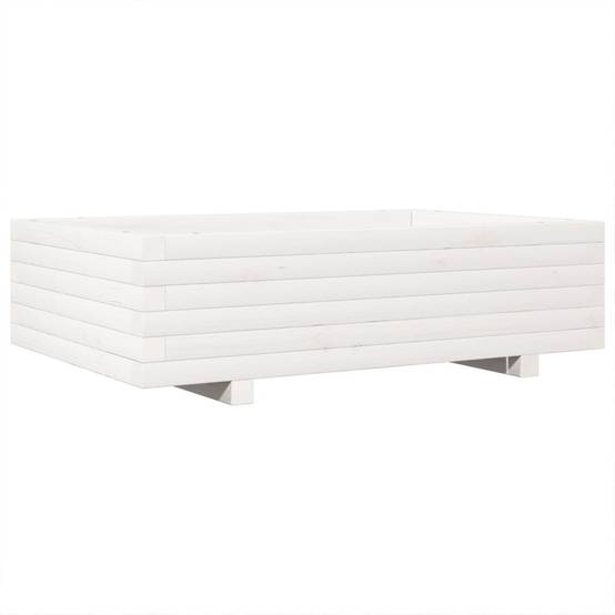 Maison Chic - Jardinière | Pot de fleurs | Cache-pot | Bac à fleurs blanc 90x60x26,5 cm bois de pin massif - Image 7