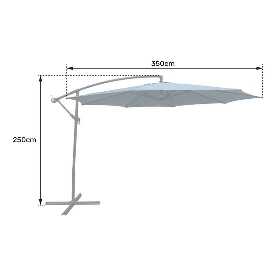 Parasol déporté OAHU rond 3,50m de diamètre beige - HAPPY GARDEN - Image 4