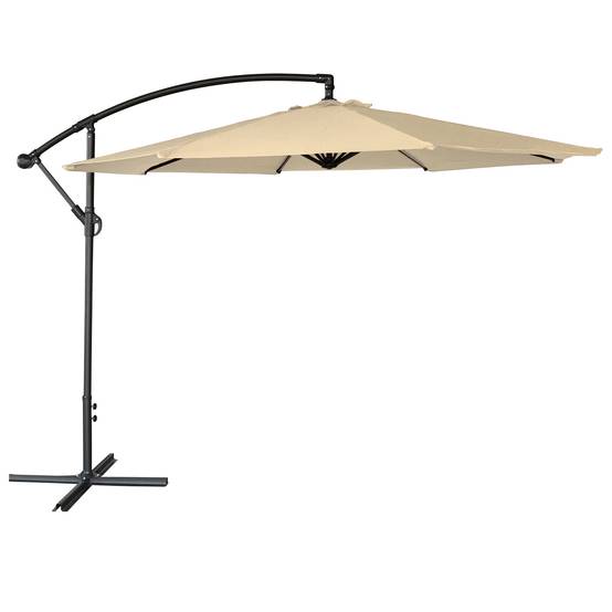 Parasol déporté OAHU rond 3,50m de diamètre beige - HAPPY GARDEN - Image 1