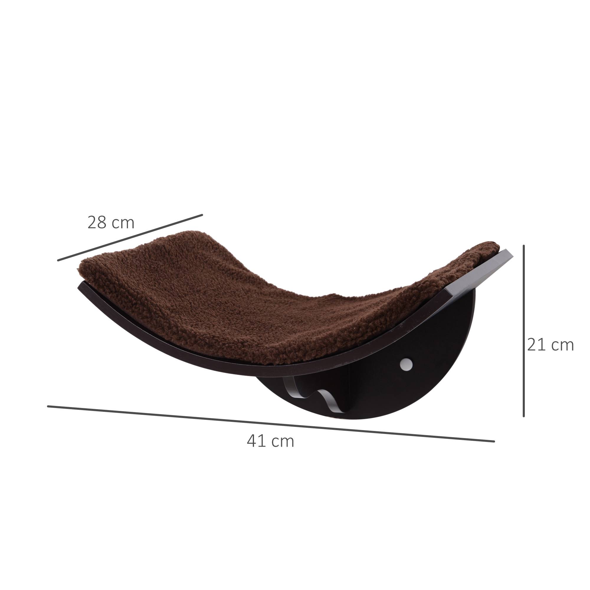 Sans Marque - Mur d'escalade chat, fixation murale, peluche, jusqu'à 4,5 kg, Marron - Image 5