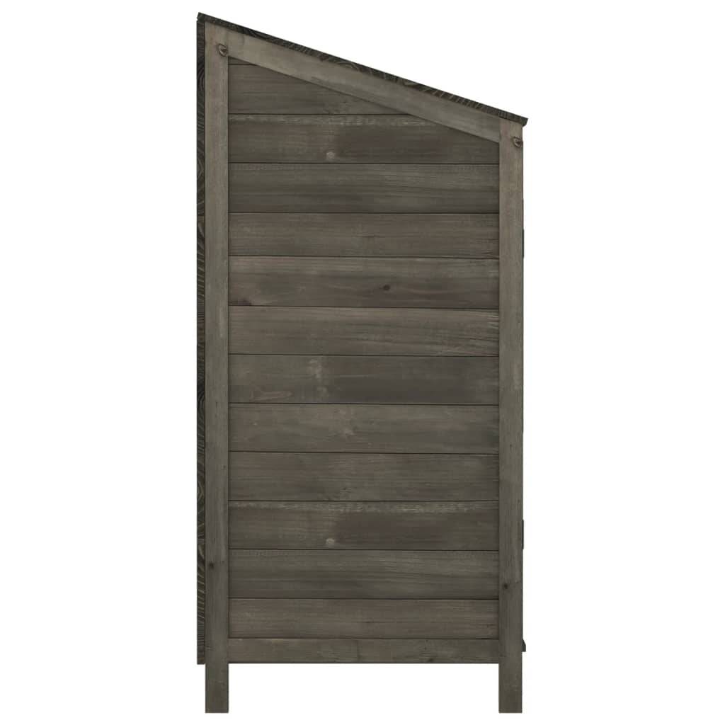 Helloshop26 - Remise de jardin 102 x 52 x 112 cm bois de sapin solide anthracite - Image 4