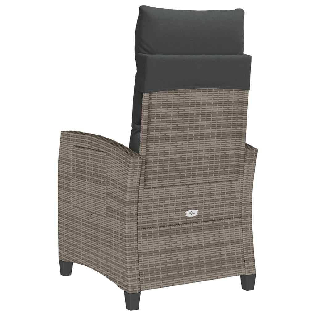 ComfortXL - Fauteuil relax de jardin en résine tressée inclinable avec table d'appoint pour terrasse balcon Gris – ComfortXL Outdoor Living - Image 7