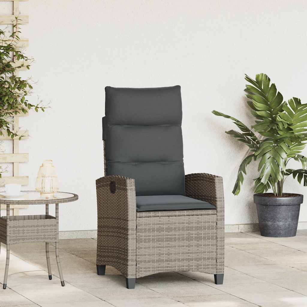 ComfortXL - Fauteuil relax de jardin en résine tressée inclinable avec table d'appoint pour terrasse balcon Gris – ComfortXL Outdoor Living - Image 1