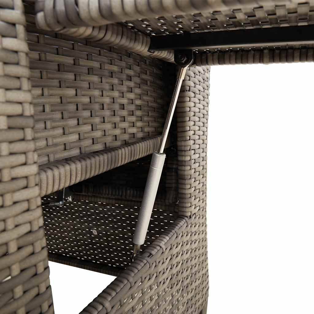 ComfortXL - Fauteuil relax de jardin en résine tressée inclinable avec table d'appoint pour terrasse balcon Gris – ComfortXL Outdoor Living - Image 9