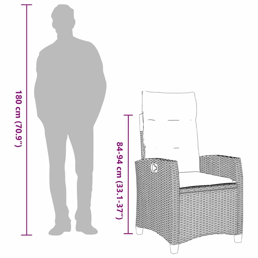 ComfortXL - Fauteuil relax de jardin en résine tressée inclinable avec table d'appoint pour terrasse balcon Gris – ComfortXL Outdoor Living - Image 6