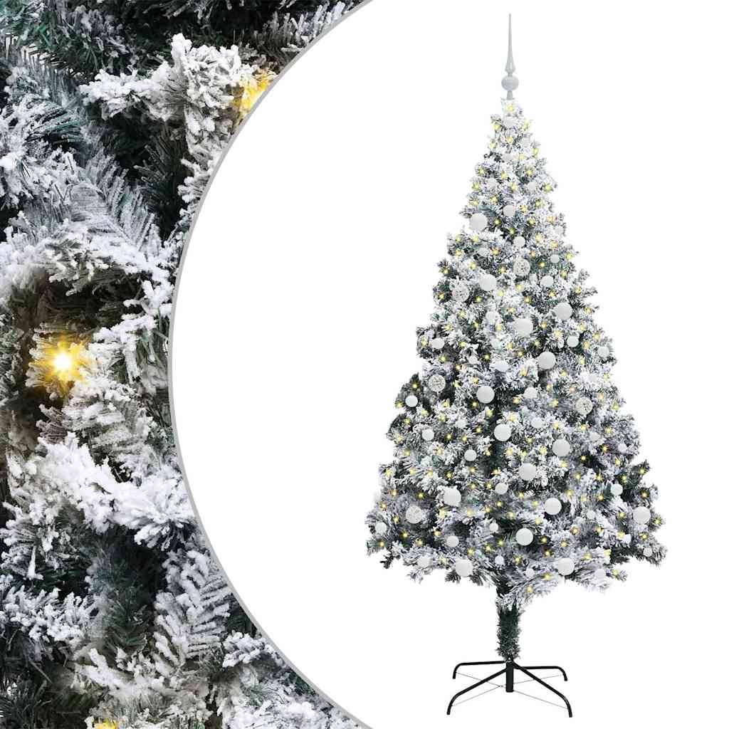 Sapin de Noël | Arbre de Noël artificiel Blanc 180 cm PVC, Acier et Plastique Maison Chic - Image 1